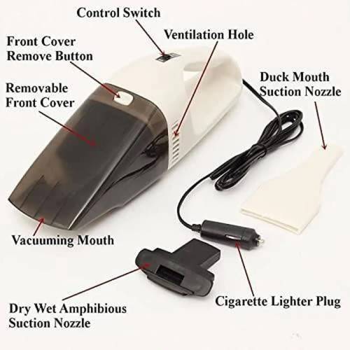 Aspirateur à main eau et poussières pour voiture 60W 12V-3