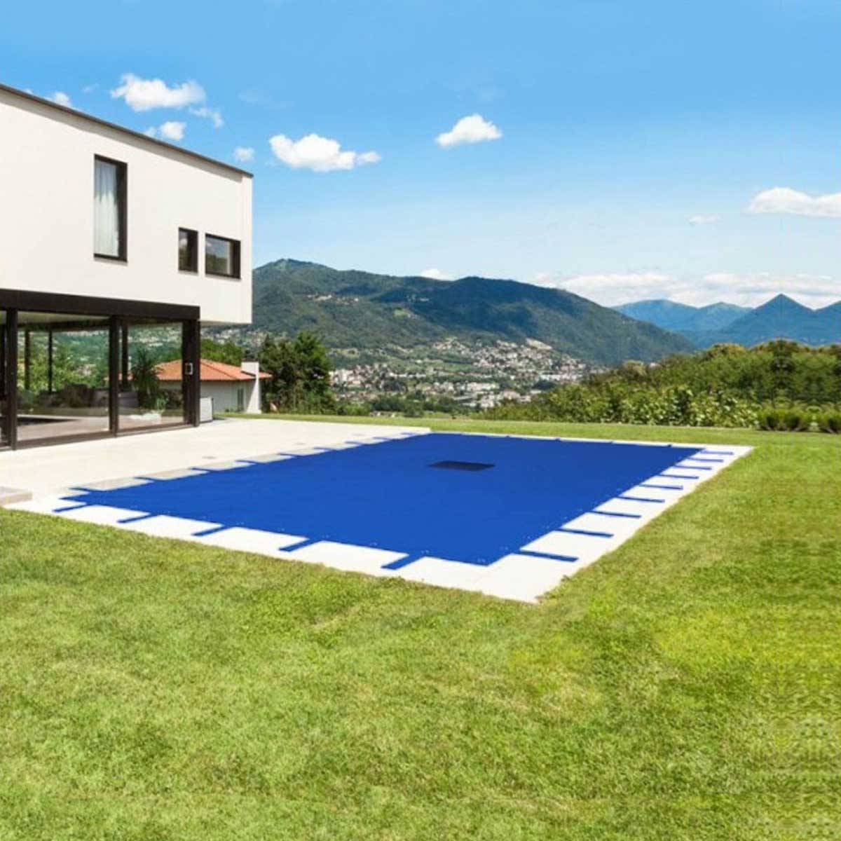 Bâche piscine rectangulaire Tecplast po155rg 8x14 m - bleue - haute qualité-1