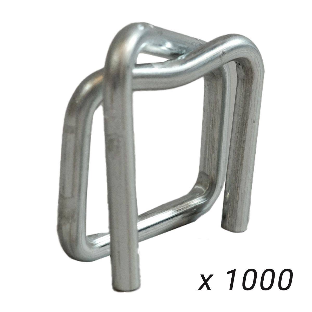 Boucle acier autobloquante 16 mm - Qualité PRO TECPLAST BC - Carton 1000 boucles-1