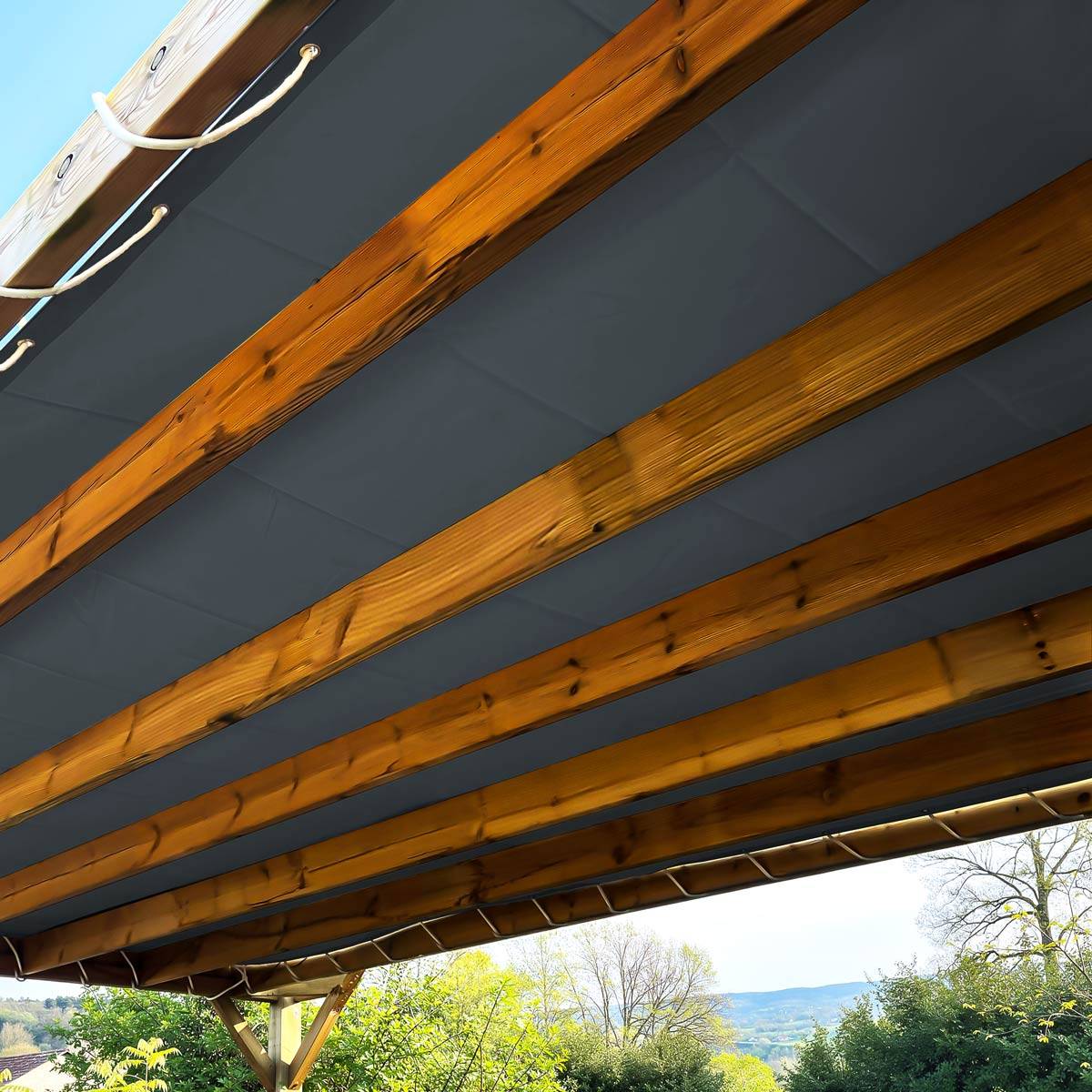 Toile pergola Tecplast lp506pr 8x9 m - gris anthracite - garantie 5 ans-0