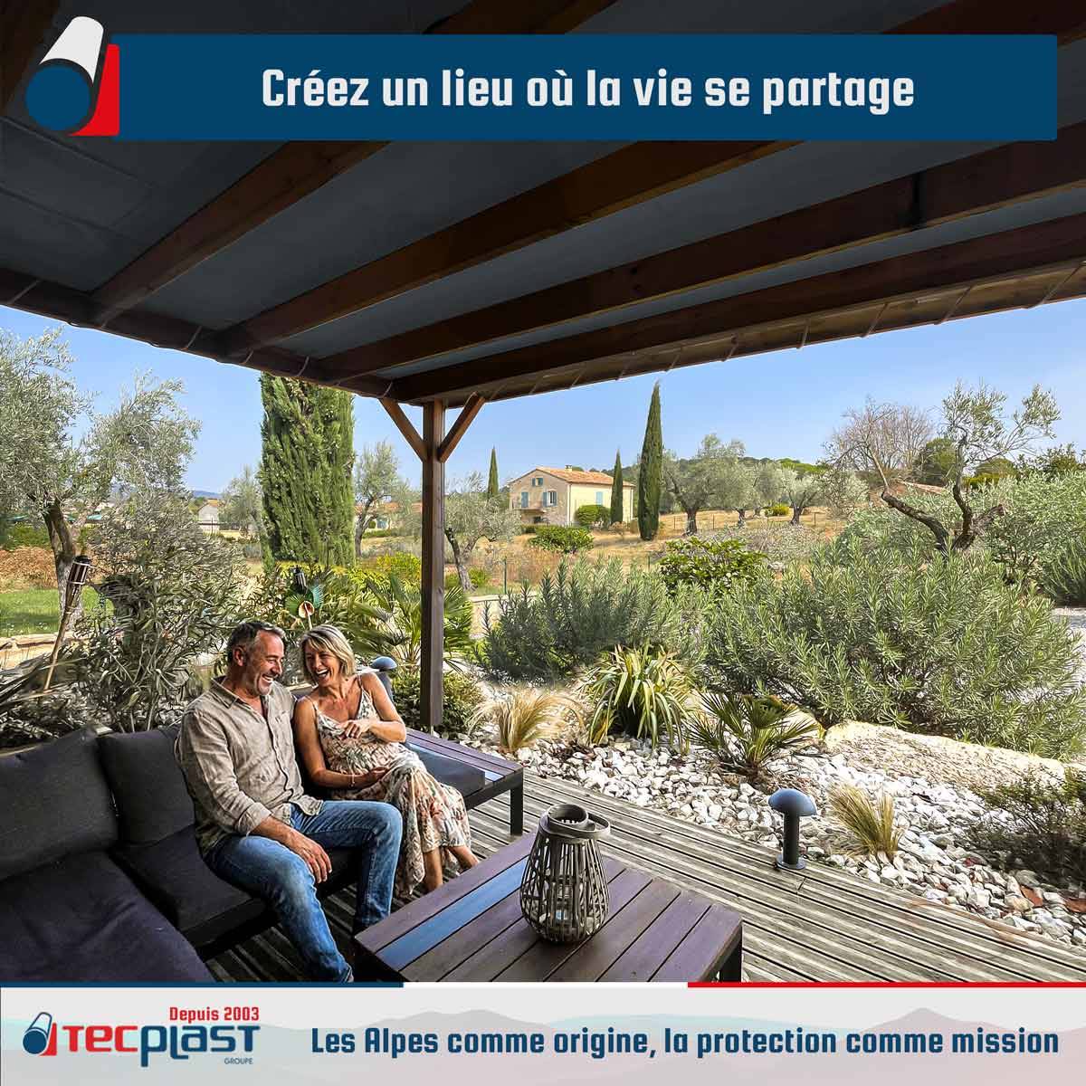 Toile pergola Tecplast lp506pr 8x9 m - gris anthracite - garantie 5 ans-1