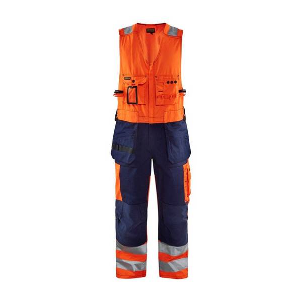 Combinaison sans manches haute visibilité Blaklader polycoton Orange / Marine 38