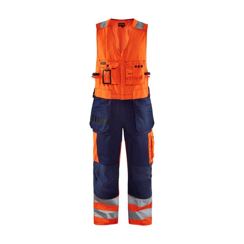 Combinaison sans manches haute visibilité Blaklader polycoton Orange / Marine 38-0