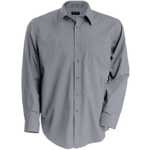 Chemise à manches longues KARIBAN JOFREY Gris Clair 6XL
