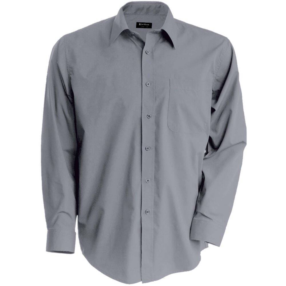 Chemise à manches longues KARIBAN JOFREY Gris Clair 6XL-0