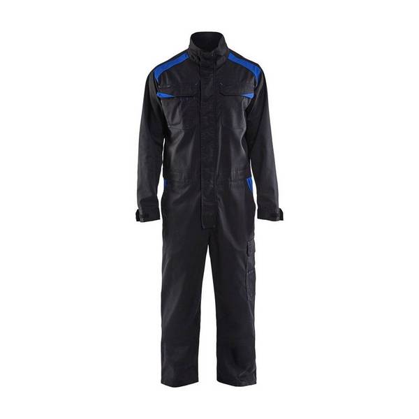 Combinaison de travail industrie Blaklader manches longues polycoton Noir Poches Bleues 48