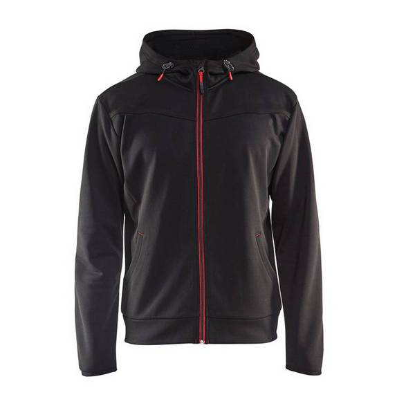 Sweat shirt à capuche Blaklader zippé contrast Noir / Rouge L