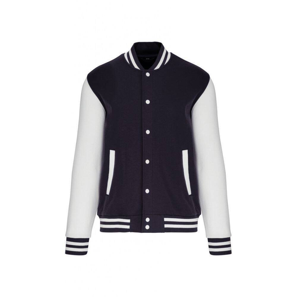 Blouson molleton teddy unisexe KARIBAN Navy / Blanc L