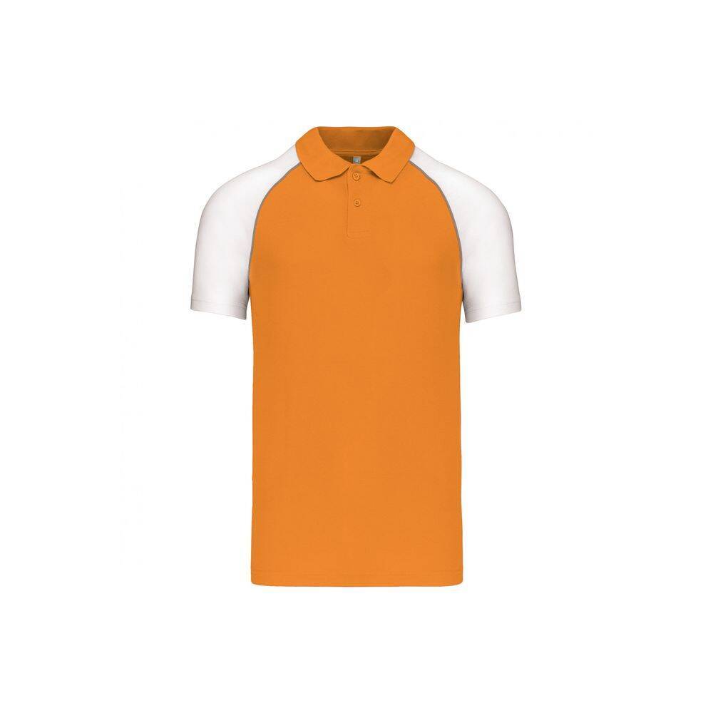 Polo de travail Baseball manches courtes Kariban Orange / Blanc L-0