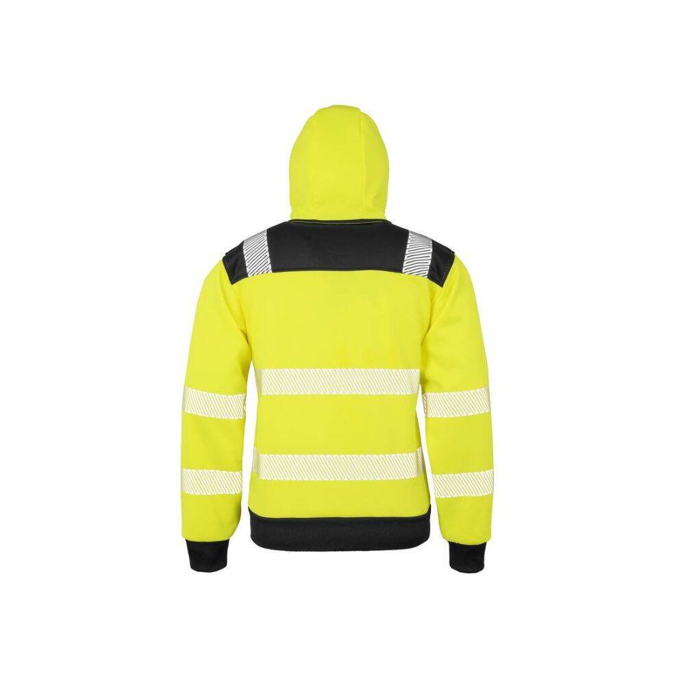 Sweat capuche zippé HV en polyester recyclé RESULT Jaune / Noir 3XL-1