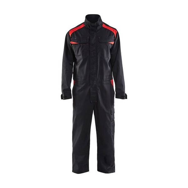 Combinaison de travail industrie Blaklader manches longues polycoton Noir Poches Rouges 48