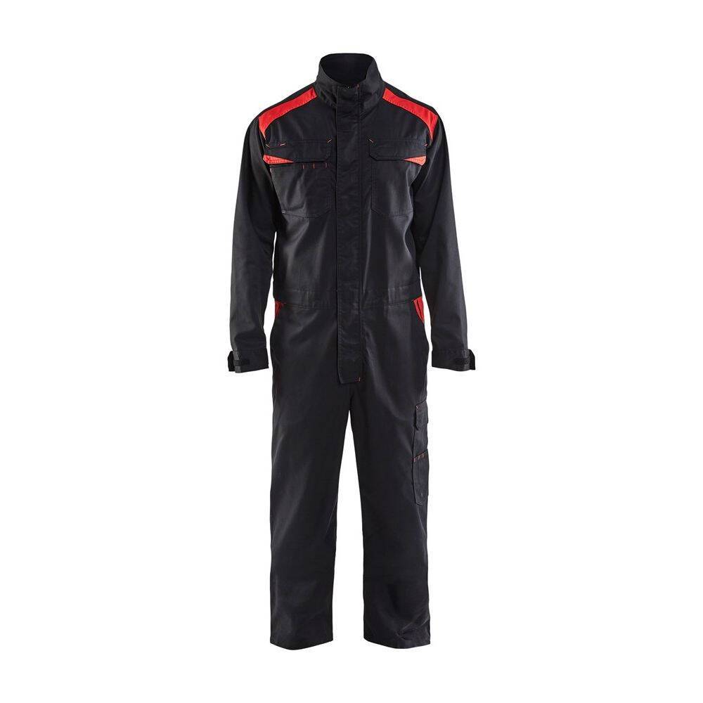 Combinaison de travail industrie Blaklader manches longues polycoton Noir Poches Rouges 48-0