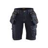 Short de travail femme Blaklader STRETCH 2D X1900 ARTISAN DENIM Marine / Noir 40