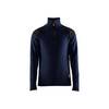 Sweat en laine col zippé BLAKLADER Marine / Gris L