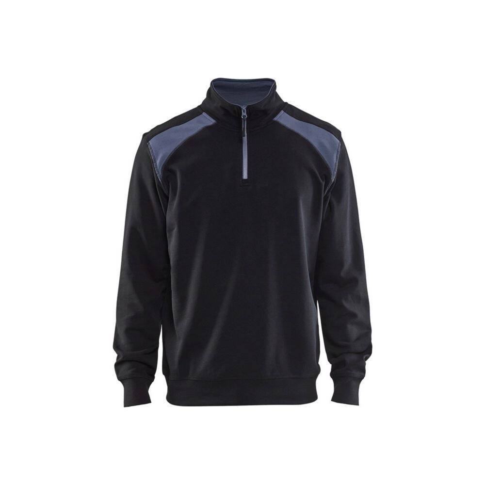 Sweat col camionneur Blaklader bicolore Noir / Gris M-0