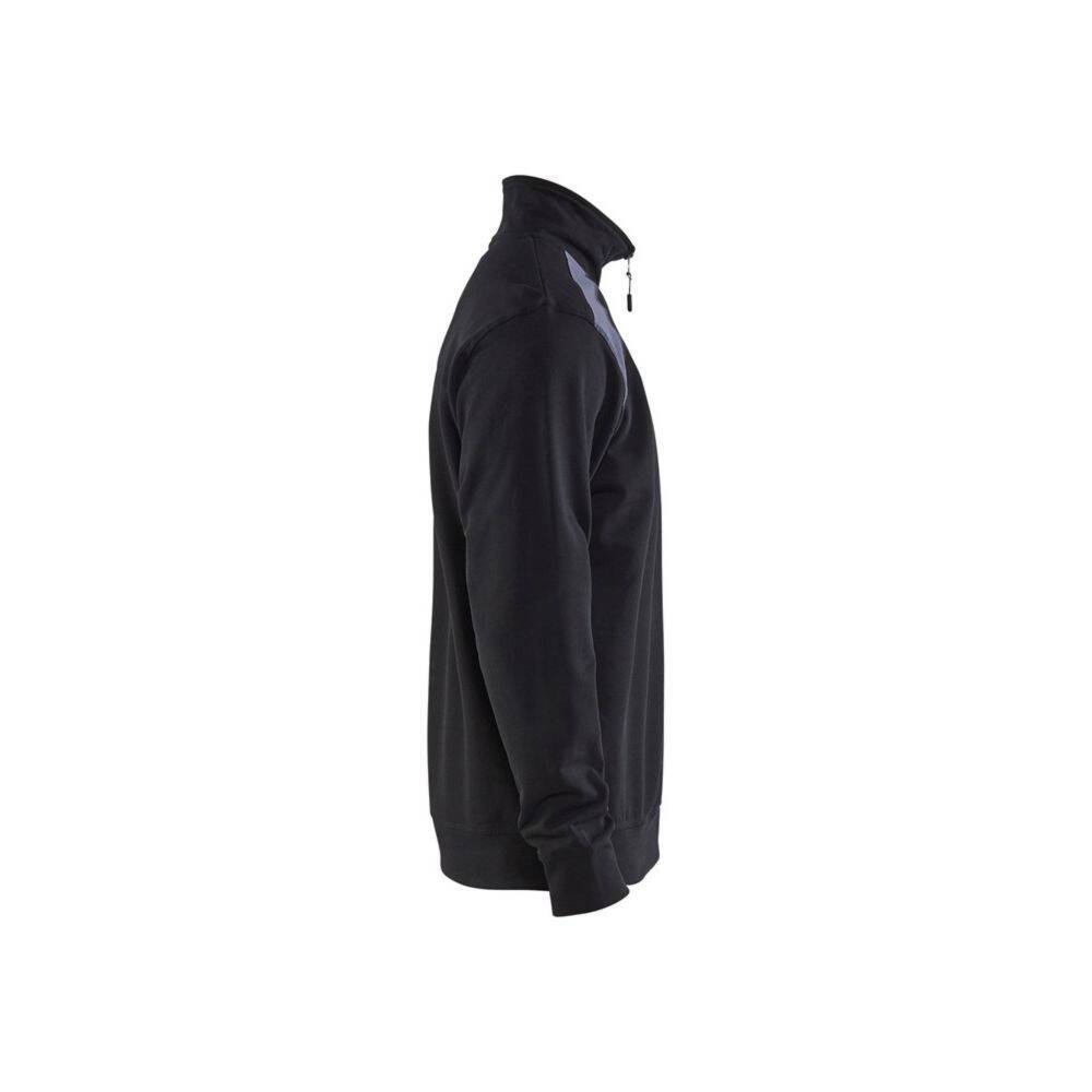Sweat col camionneur Blaklader bicolore Noir / Gris M-2