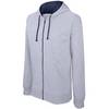 Sweat-shirt zippé capuche contrastée Kariban Homme Gris XS