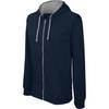 Sweat-shirt zippé capuche contrastée Kariban Homme Marine S