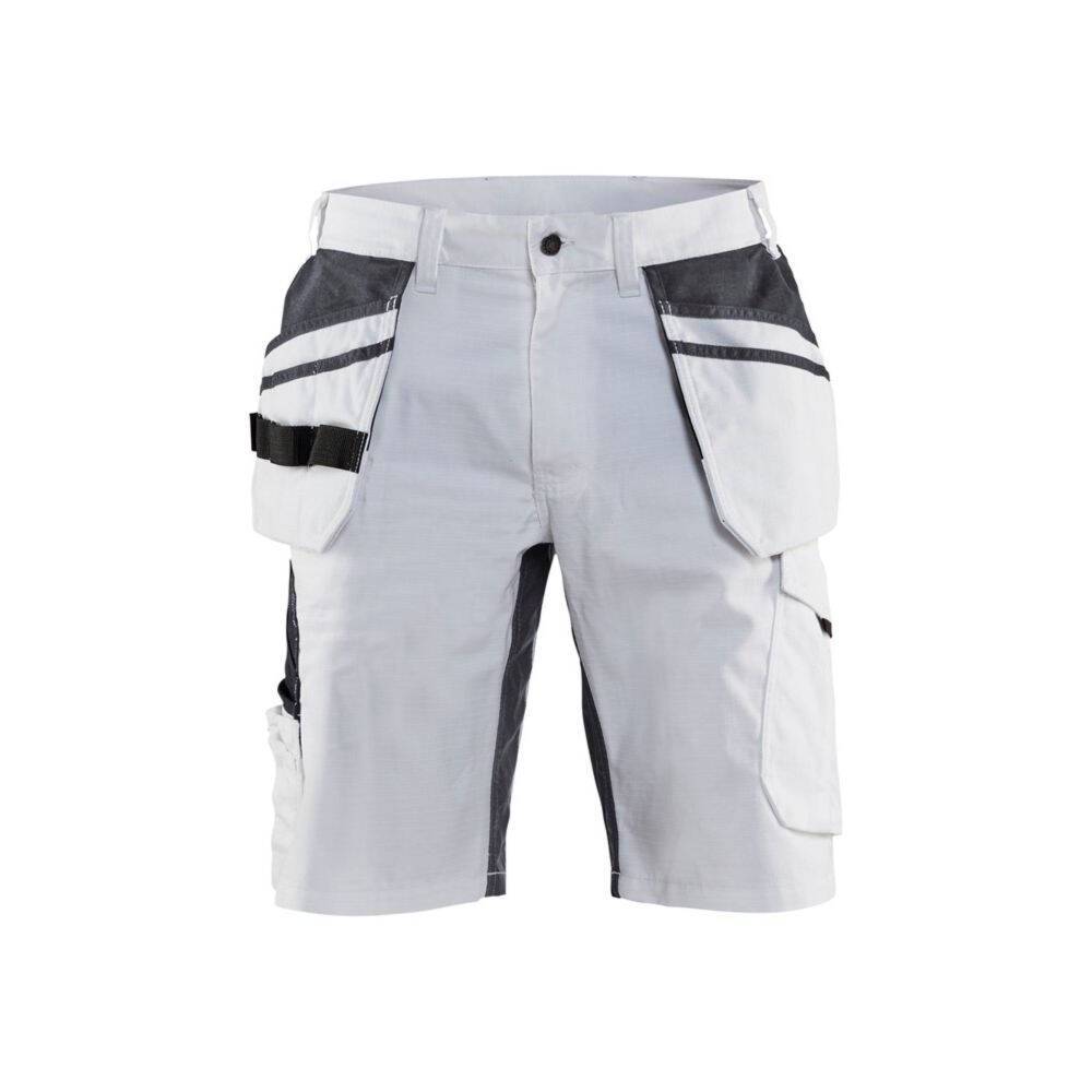 Short de travail peintre Blaklader +STRETCH POCHES FLOTTANTES Blanc / Gris 38-0