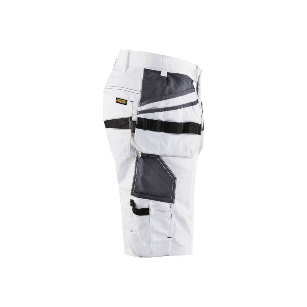 Short de travail peintre Blaklader +STRETCH POCHES FLOTTANTES Blanc / Gris 38-2