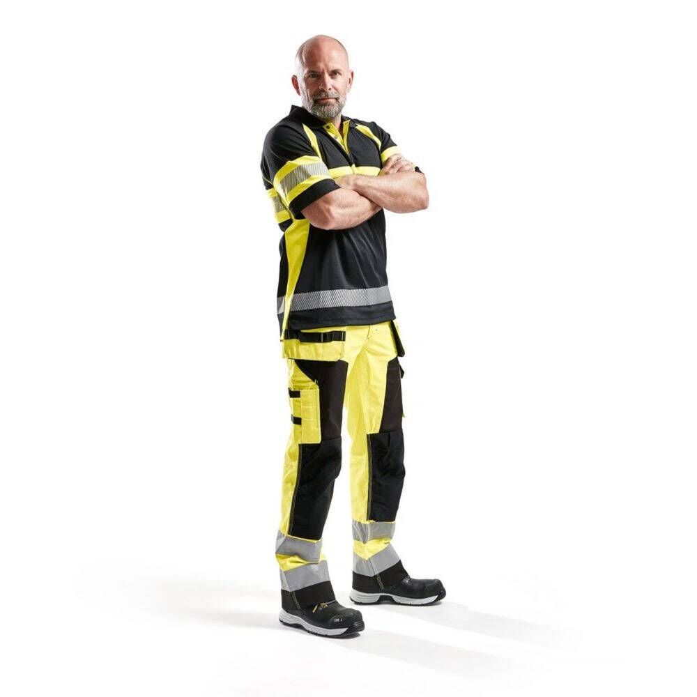 Polo haute visibilité Blaklader anti-UV et anti-odeurs Noir / Jaune L-4