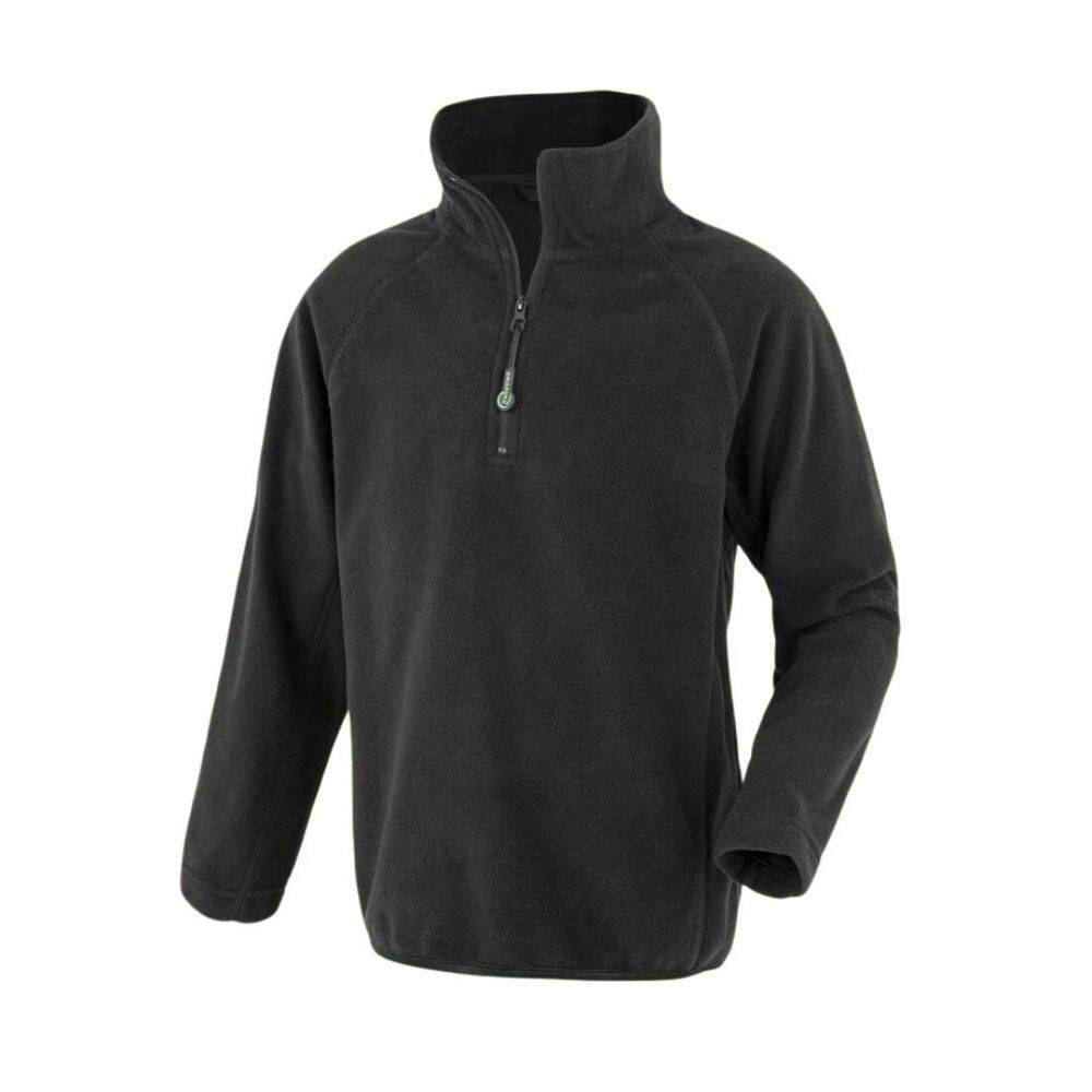 Polaire col zippé enfant en polyester recyclé Noir 12 ans-0