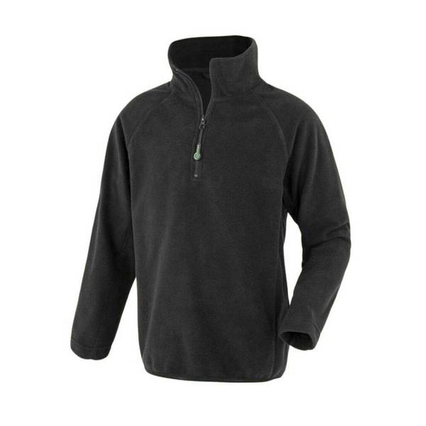 Polaire col zippé enfant en polyester recyclé Noir 12 ans