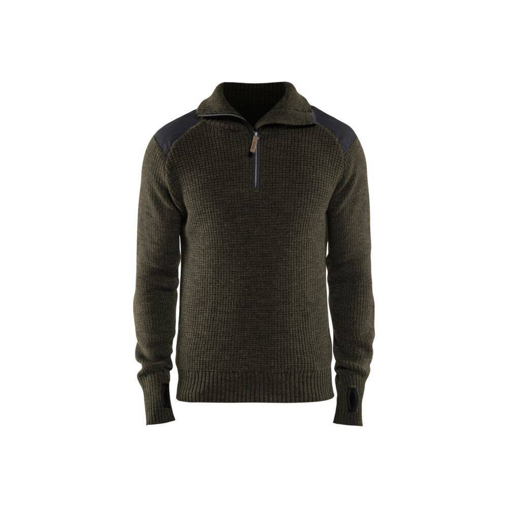 Sweat en laine col zippé BLAKLADER Vert / Gris 4XL