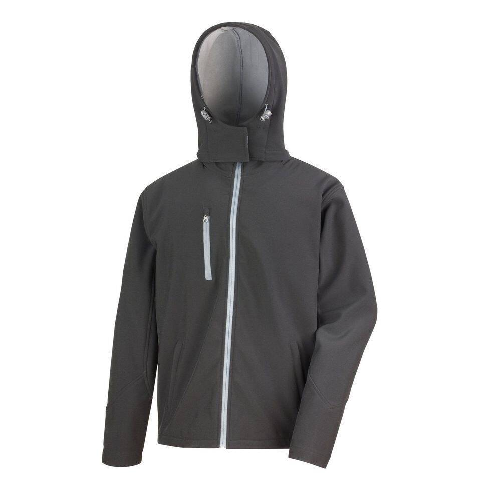 Veste softshell homme à capuche Result Noir M-0