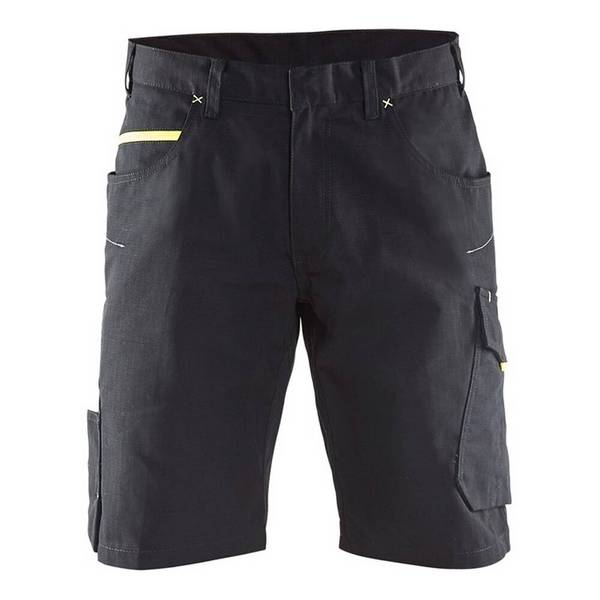 Short de travail Blaklader Ripstop Noir / Jaune 50