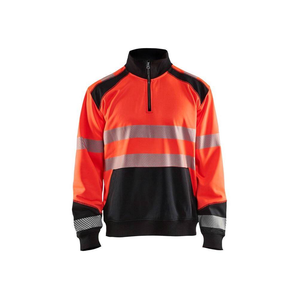 Sweat shirt col camionneur haute visibilité Blaklader Classe 2 Rouge / Noir 3XL-0