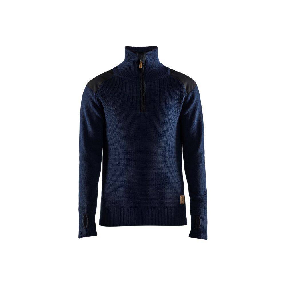 Sweat en laine col zippé BLAKLADER Marine / Gris 4XL-0