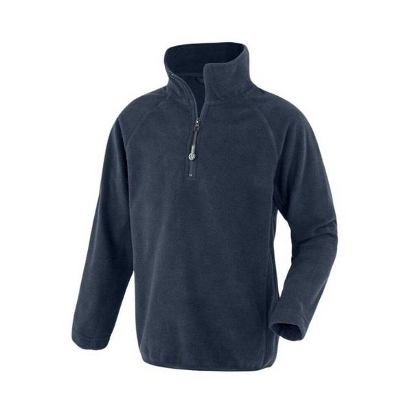 Polaire col zippé enfant en polyester recyclé Bleu Marine 4 ans
