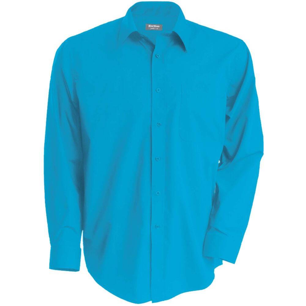Chemise à manches longues KARIBAN JOFREY Turquoise L-0