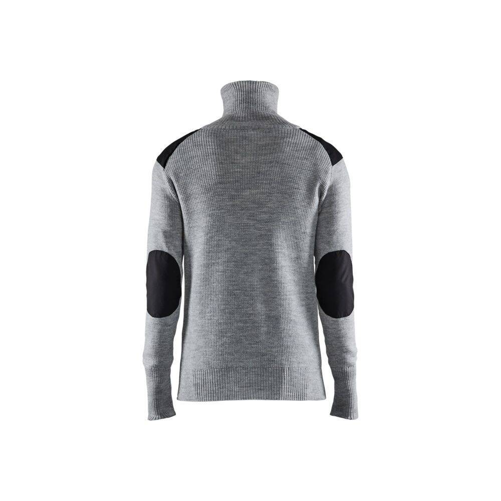 Sweat en laine col zippé BLAKLADER Gris Chiné XXL-1