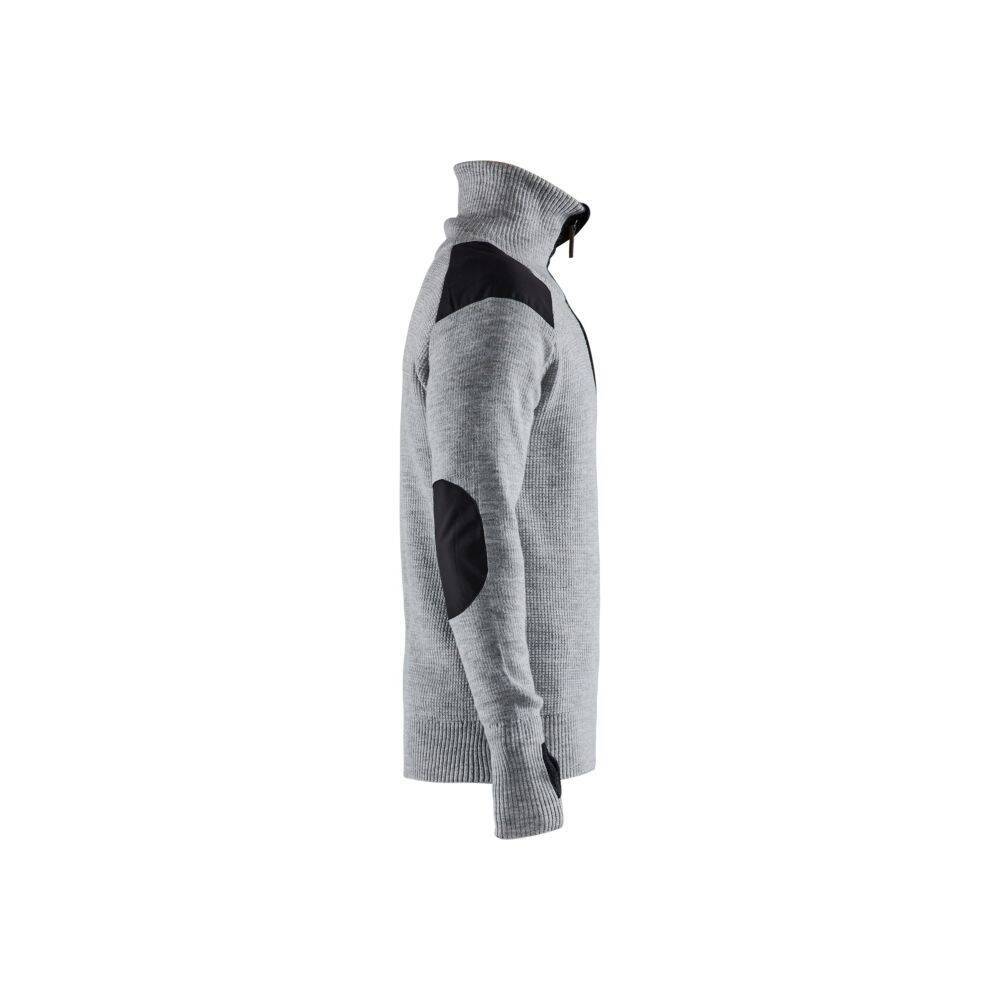 Sweat en laine col zippé BLAKLADER Gris Chiné XXL-2