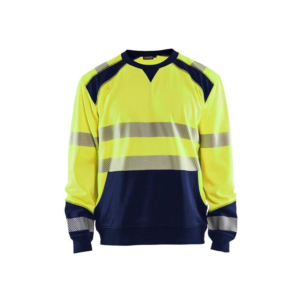 Sweat haute visibilité Blaklader poche kangourou Jaune / Marine XS