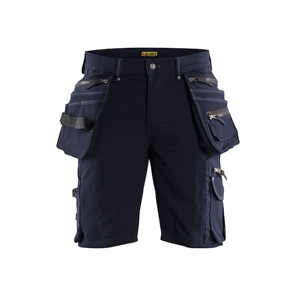 Short de travail artisan stretch 4D avec poches flottantes Blaklader X1900 Marine Foncé / Noir 54