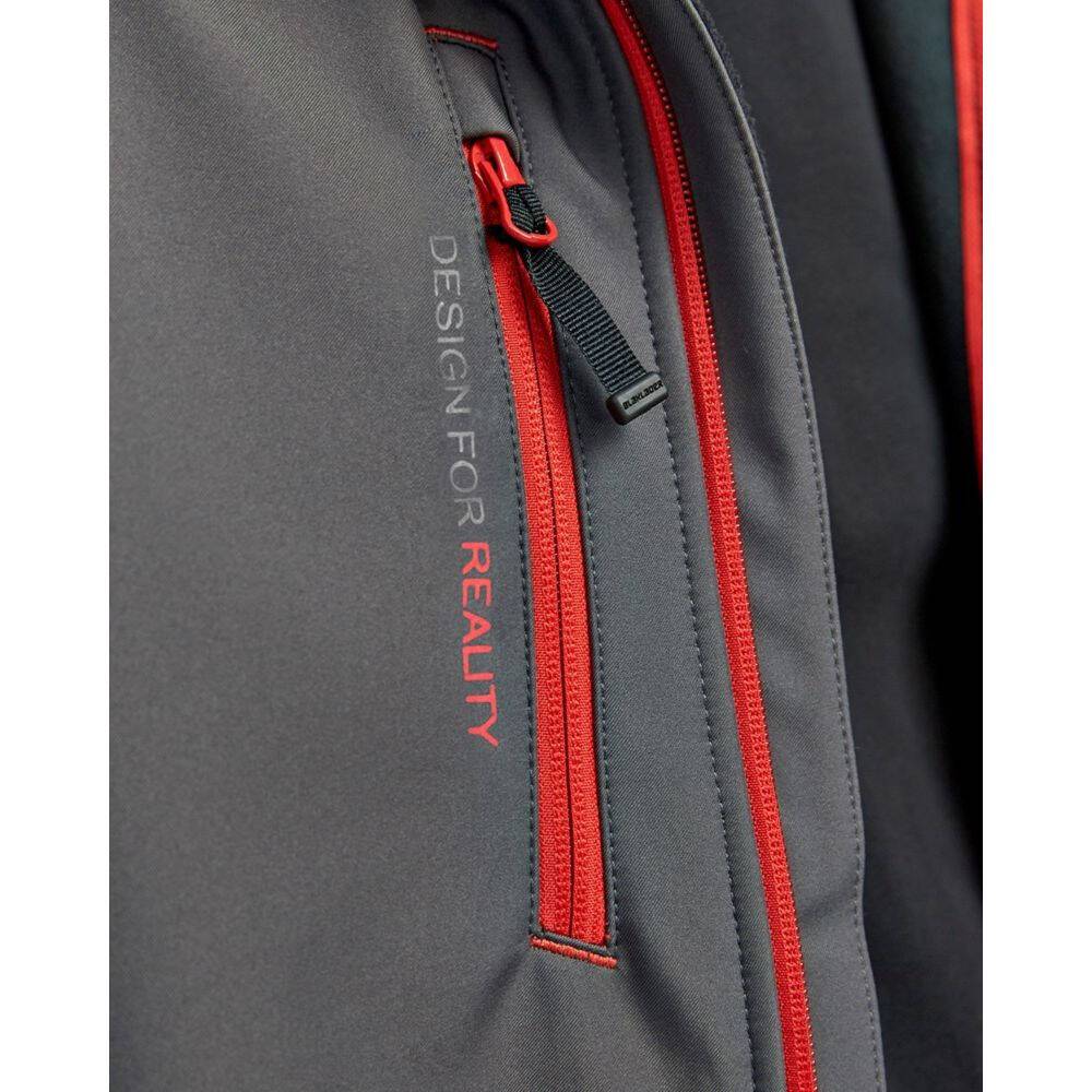 Veste softshell à capuche Blaklader Gris Foncé / Rouge L-4