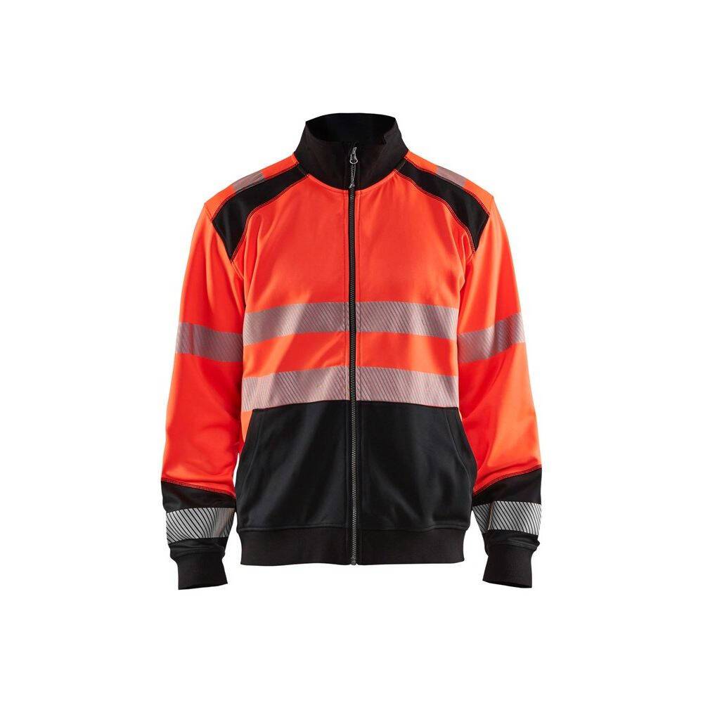 Sweat shirt zippé haute visibilité Blaklader Classe 2 Rouge / Noir L-0