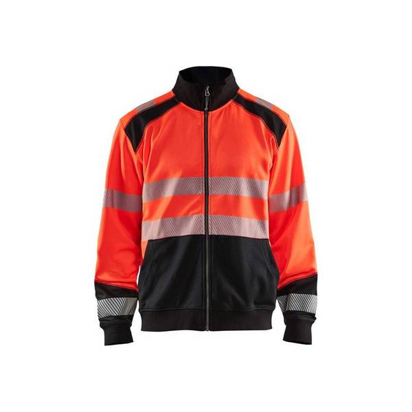 Sweat shirt zippé haute visibilité Blaklader Classe 2 Rouge / Noir L