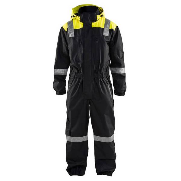 Combinaison Blaklader imperméable à capuche manches longues 100% polyester Noir / Jaune 54