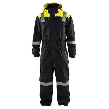 Combinaison Blaklader imperméable à capuche manches longues 100% polyester Noir / Jaune 54