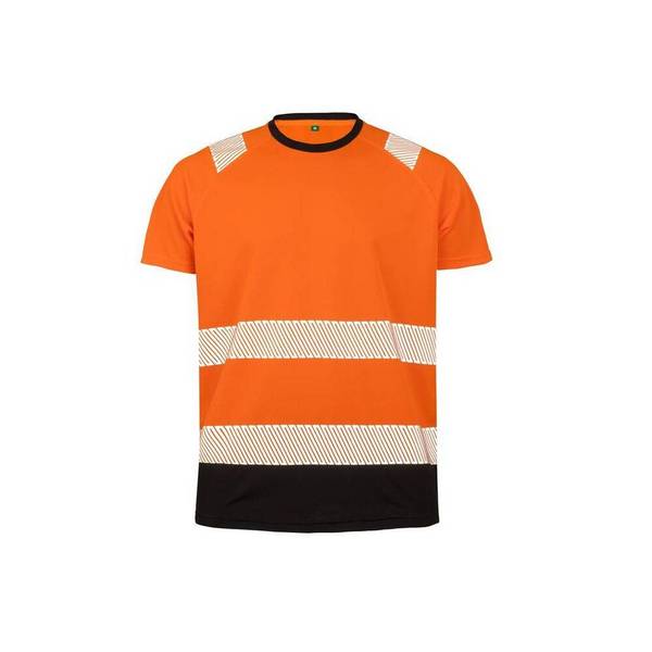 T-shirt haute visibilité en polyester recyclé Result Orange Fluo XL - XXL