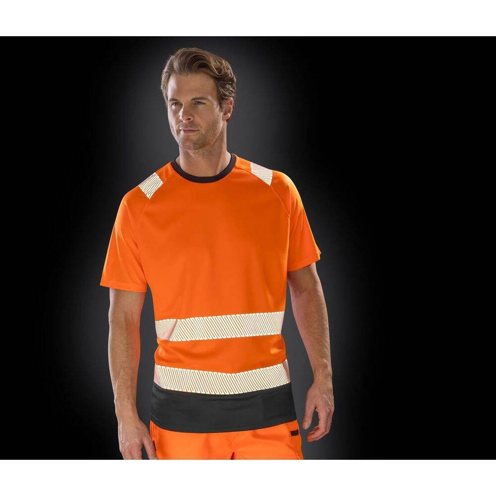 T-shirt haute visibilité en polyester recyclé Result Orange Fluo XL - XXL-2