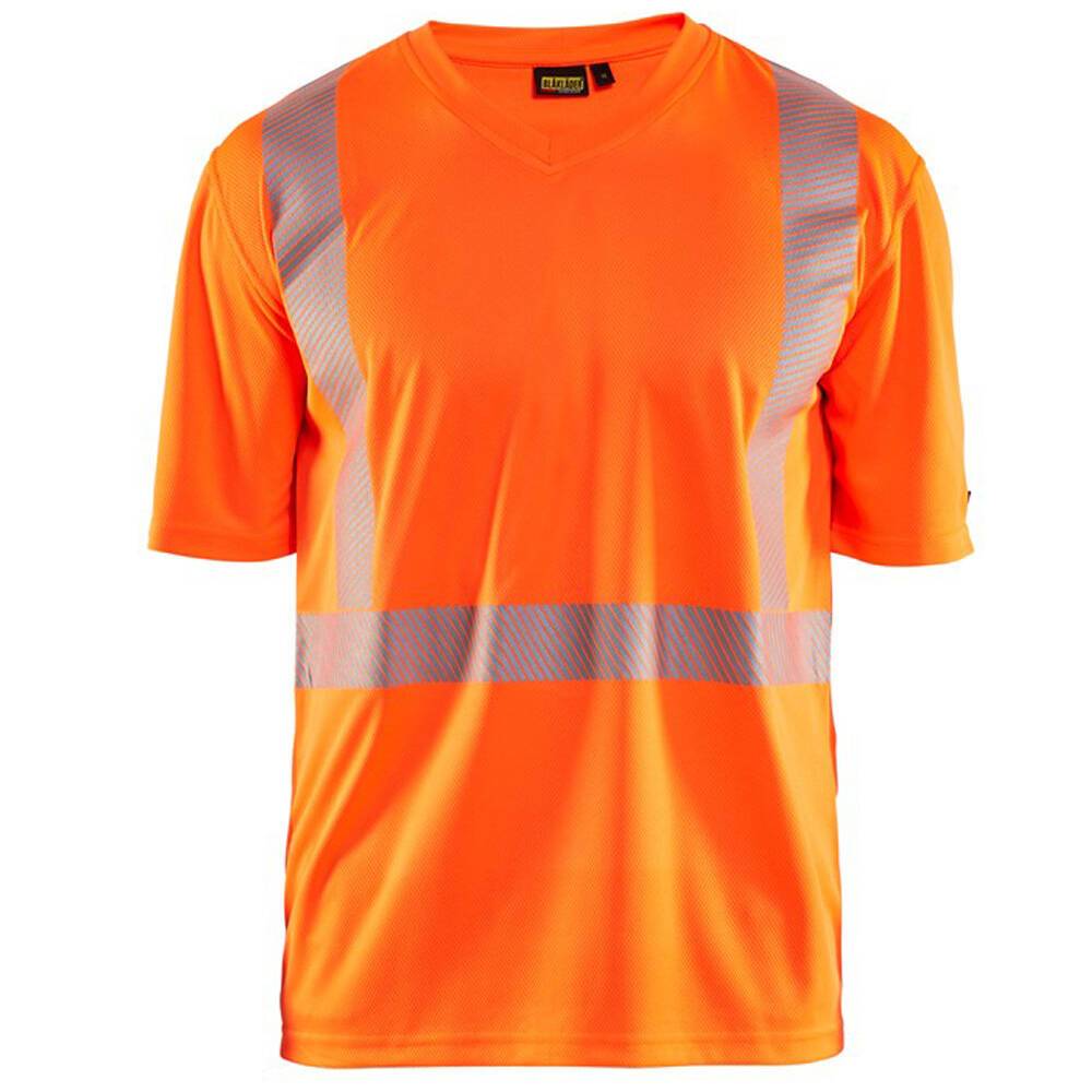 T-shirt haute visibilité Blaklader col v 100% polyester anti-odeur Orange L