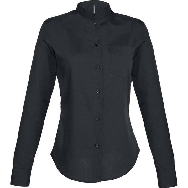 Chemise de travail manches longues col mao FEMME KARIBAN Noir M