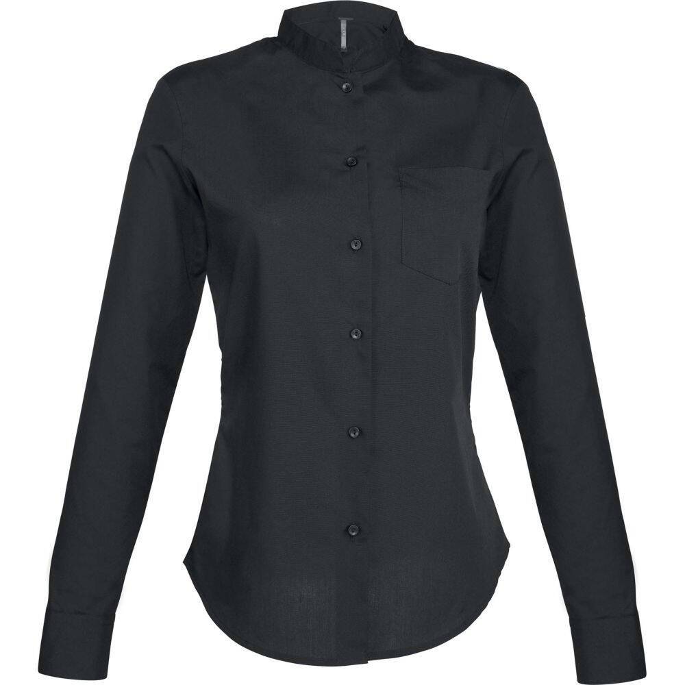 Chemise de travail manches longues col mao FEMME KARIBAN Noir M-0