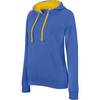 Sweat-shirt à capuche contrastée FEMME KARIBAN Bleu / Jaune S