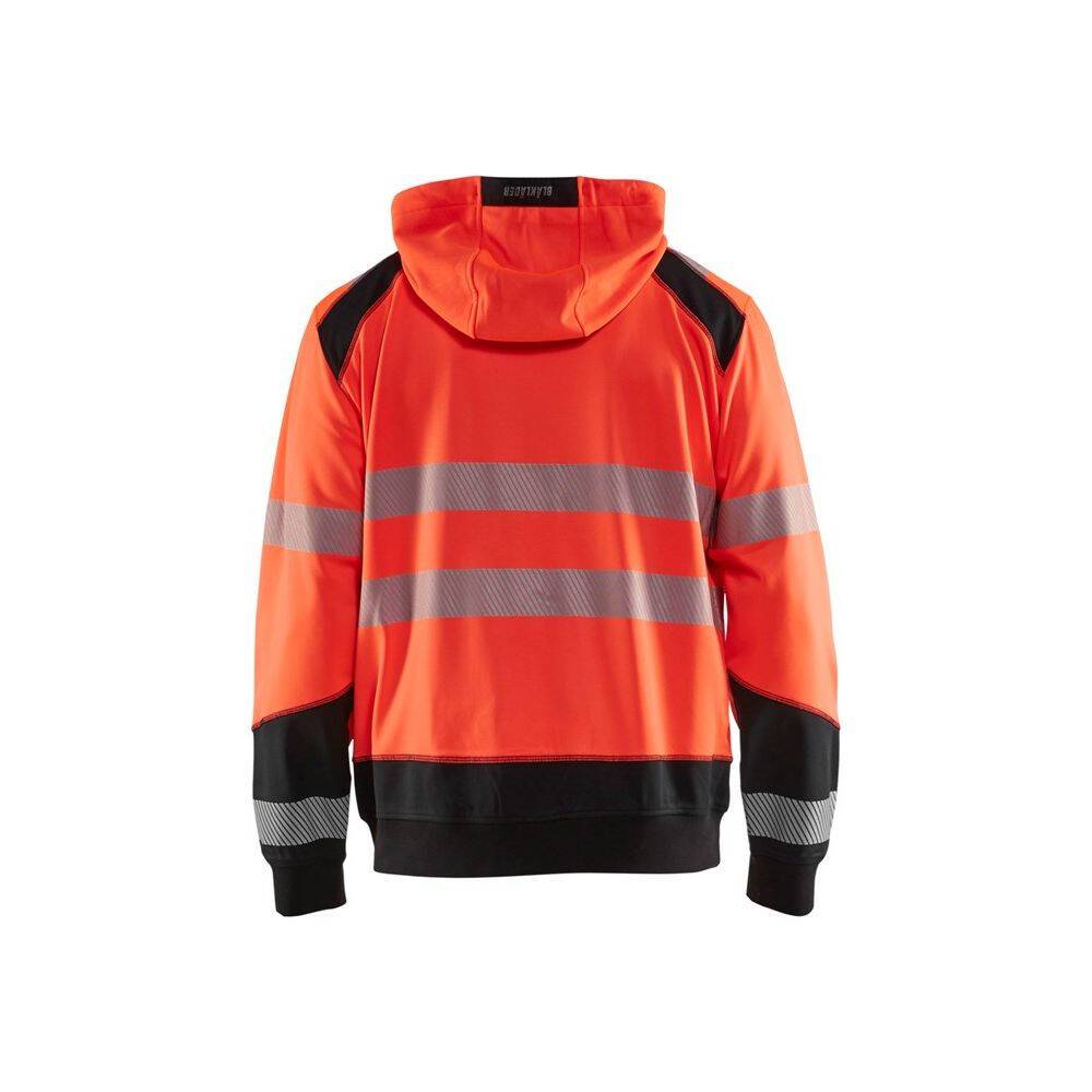 Sweat shirt à capuche haute visibilité Blaklader zippé classe 2 Rouge / Noir L-1
